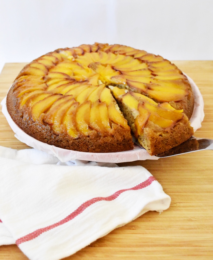 Nectarine Pistachio Upside-Down Cake - Holladays at Home